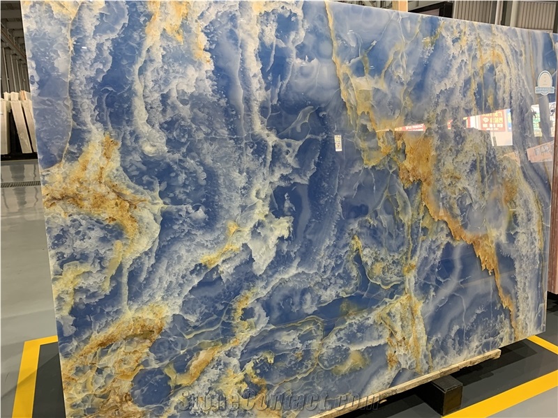 Polished Natural Transparent Blue Onyx Wall Panels