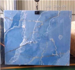 Polished Natural Transparent Blue Onyx Wall Panels
