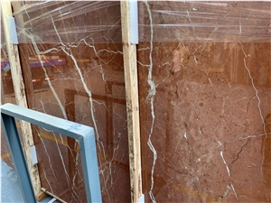 Polished Red Rosa Tea Marble,Orange Red Marble Wall Tiles