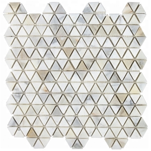 Triangle Marble Floor And Wall Mosaic Pattern Tiles
