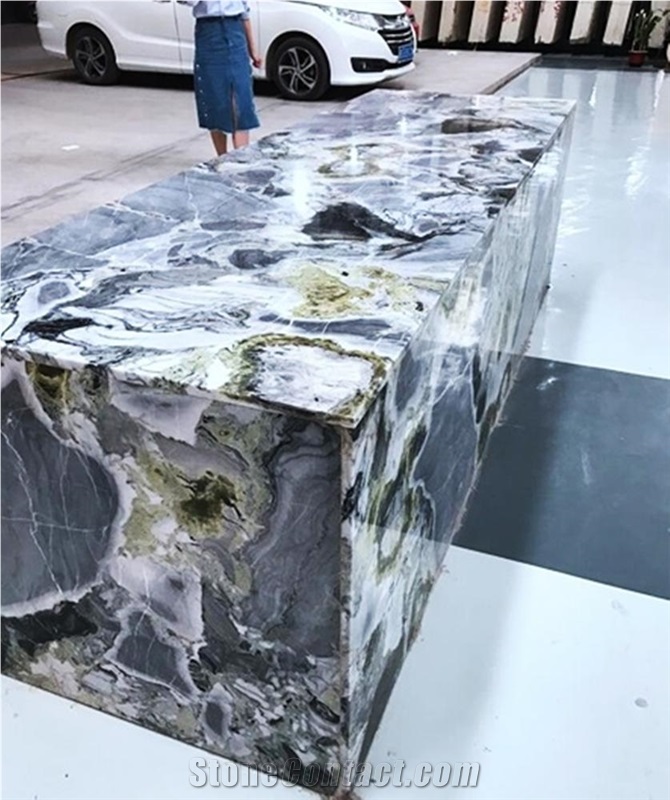 White Beauty Green Marble Cold Jade Emerald Slab