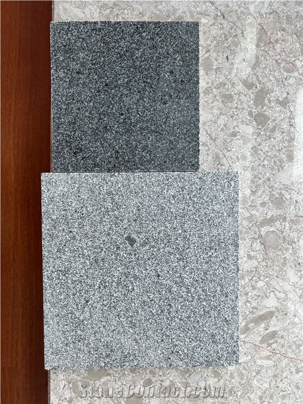 2022 Dark Gray Shandong G654 Polished Flamed Tiles Slabs