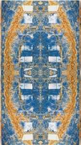 Blue Onyx Bookmatched Wall Floor Slabs Tiles Translucent