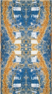 Blue Onyx Bookmatched Wall Floor Slabs Tiles Translucent