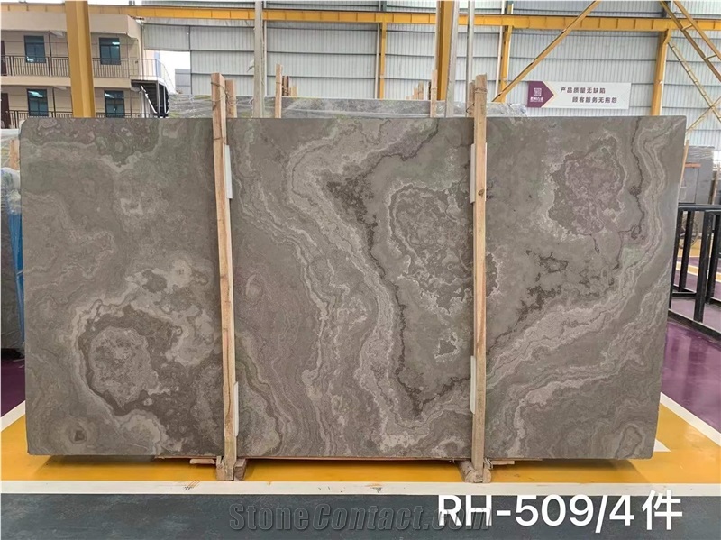 Cross Vein Grey Brown Coffee Vein Marble Slabs Tiles