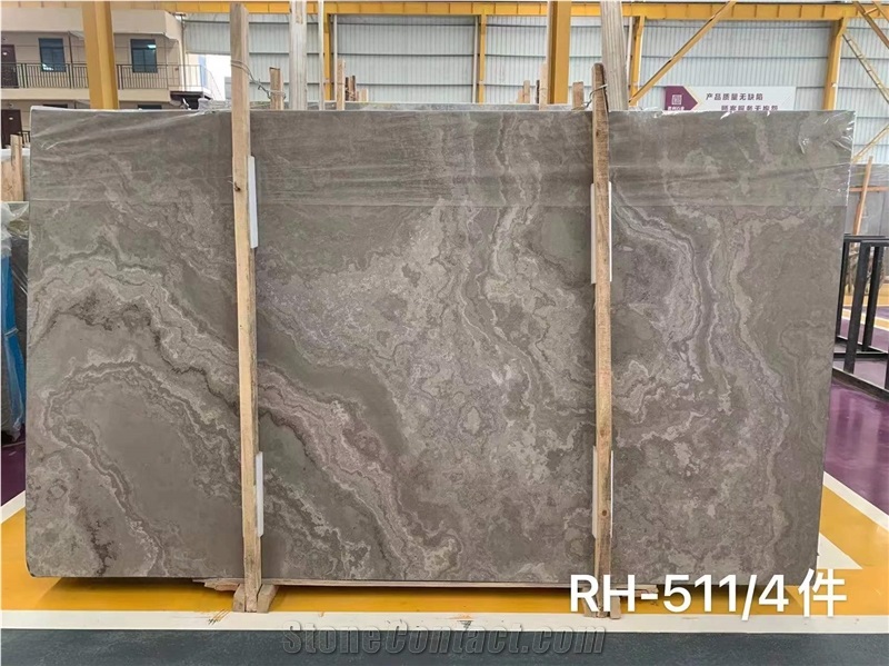 Cross Vein Grey Brown Coffee Vein Marble Slabs Tiles
