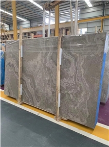 Cross Vein Grey Brown Coffee Vein Marble Slabs Tiles