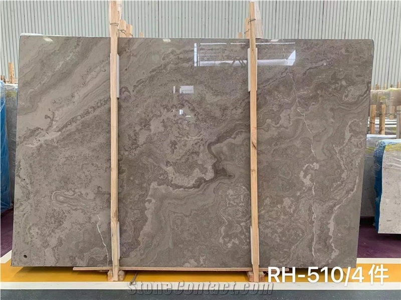 Cross Vein Grey Brown Coffee Vein Marble Slabs Tiles