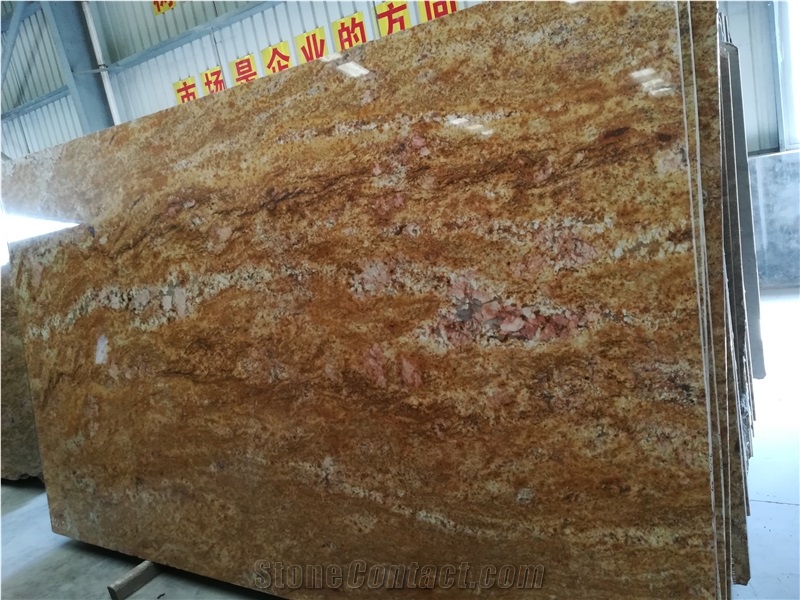 Imperial Gold Granite Polished Slab Tiles