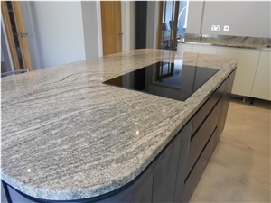 New Viscount White Granite Open Book Slabs Tiles Kitchen