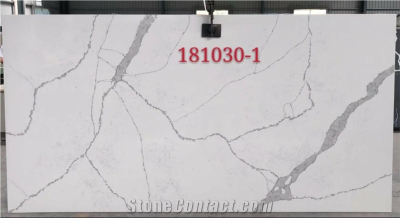 Hot-Sale Calacatta White Quartz Slabs 030-1