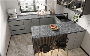 China Barre Grey Terrazzo Polsihed Kitchen Countertops