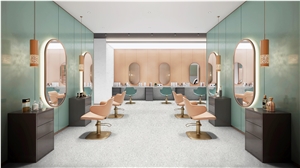 China FTK2003 Pearl White Terrazzo Polished Floor Tiles