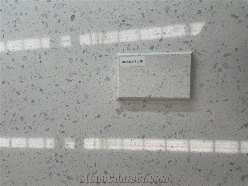 China FTK2004 White Terrazzo Polished Slabs
