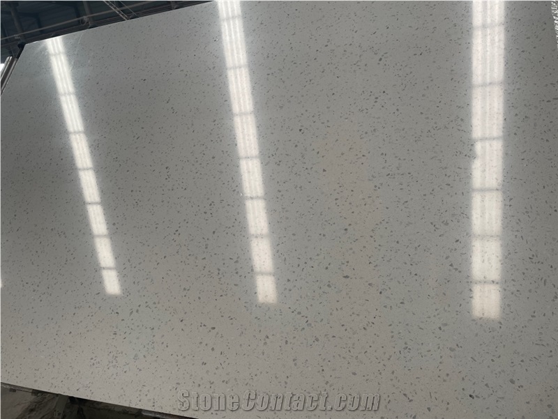 China FTK2004 White Terrazzo Polished Slabs
