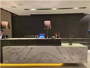 Italy Calacatta Gold Marble Polished Commercial Counter