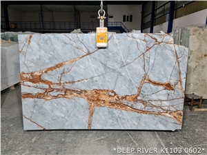 Deep River Grey Marble Slabs
