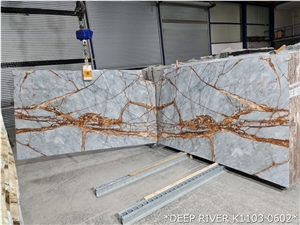 Deep River Grey Marble Slabs
