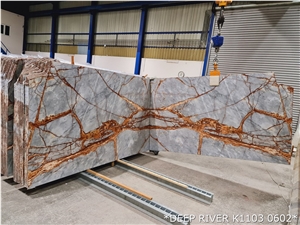 Deep River Grey Marble Slabs