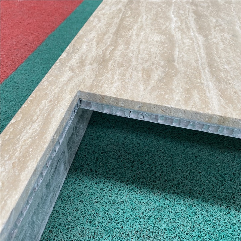 Beige Travertine Honeycomb Composite Panels Stone Tiles