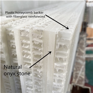 Lightweight Translucent Onyx Honeycomb Panels