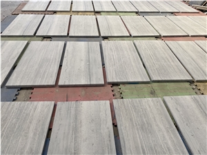 Sandblasted Grey Teakwood Marble Aluminum Honeycomb Panels