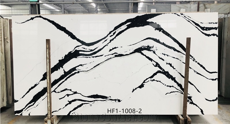 1008-2 White Marble Look Man-Made Stone Quartz Slabs