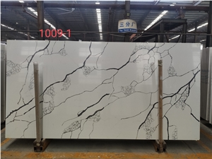 1008-2 White Marble Look Man-Made Stone Quartz Slabs