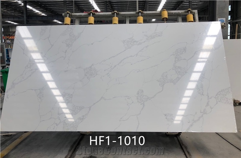 1008-2 White Marble Look Man-Made Stone Quartz Slabs