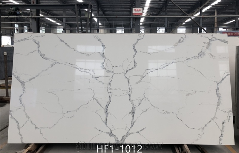 1008-2 White Marble Look Man-Made Stone Quartz Slabs