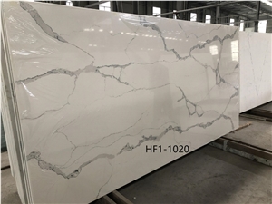 1018 White Marble Look Stone Quartz Slabs