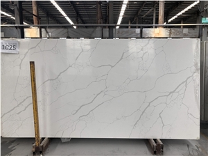 1018 White Marble Look Stone Quartz Slabs