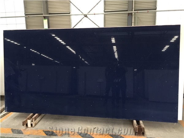 Black Man-Made Quartz Stone Slabs