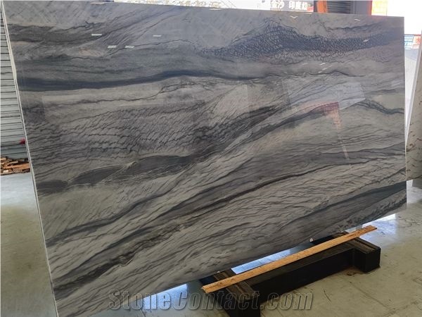 Exotic Blue Marble Look Nano Stone Slabs For Wall Floor