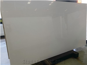 Exotic White Nano Glass Stone Slabs For Walls Floors Vanity