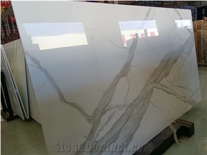 Marble Look Crystallized Nano Stone Slabs For Wall Ktichen