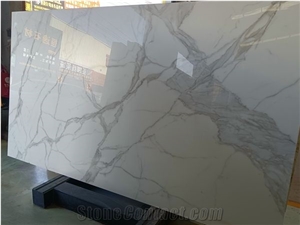 Marble Look Crystallized Nano Stone Slabs For Wall Ktichen