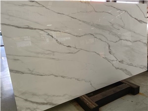 White Marble Look Nano Crystallized Glass Slabs