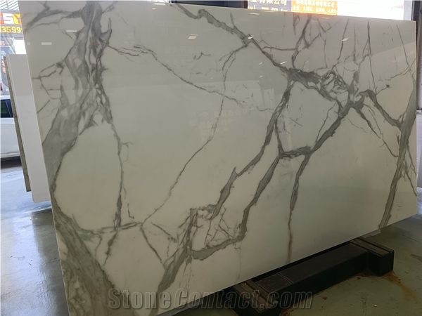 White Marble Look Nano Crystallized Glass Slabs