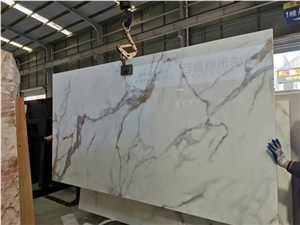 White Marble Look Nano Crystallized Glass Slabs