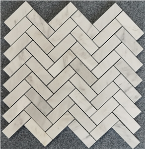 White Marble Chevron Mosaic Tile For Wall Kitchen Bathroom