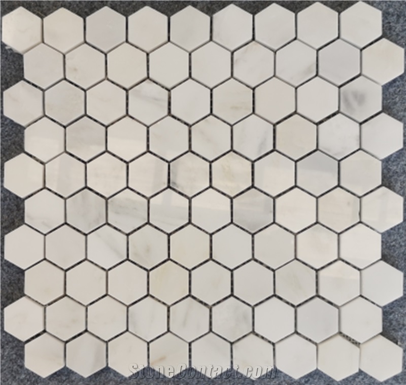 White Marble Hexagon Mosaic Tile;Backsplash Tile