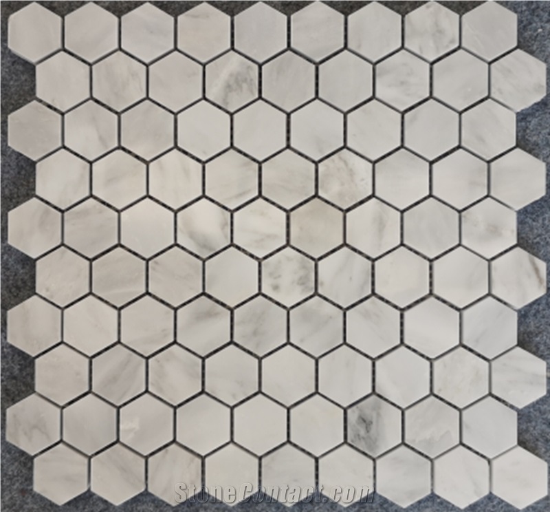 White Marble Hexagon Mosaic Tile;Backsplash Tile