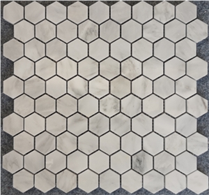 White Marble Hexagon Mosaic Tile;Backsplash Tile
