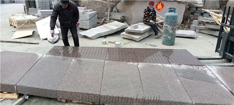 G352 Red Granite Treadstone Blindstone Paver Walking Way