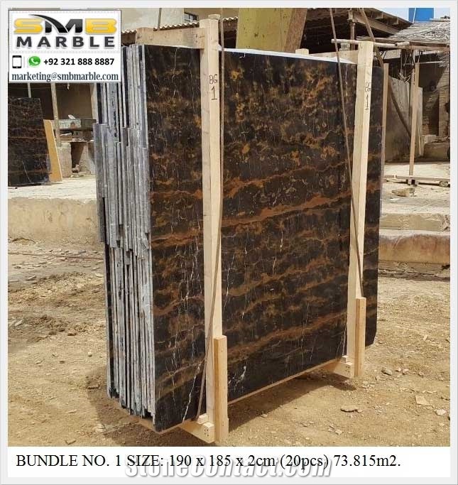 Pakistani Michelangelo, Portoro, Black & Gold Marble