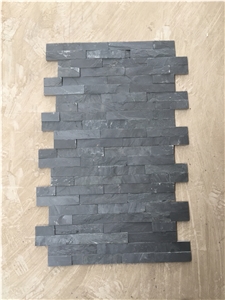 Popular Chinese Black Slate Stone Veneer, Cultured Stone Wall Cladding Panels