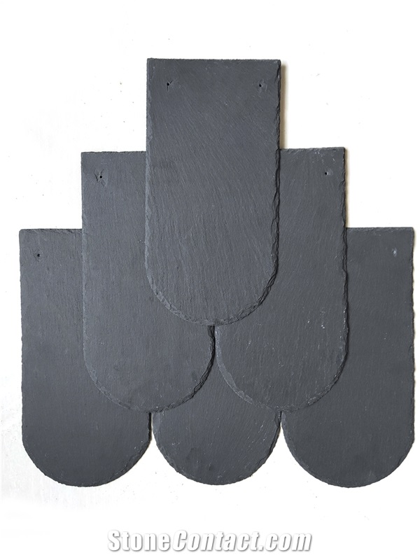 Black Slate U Shape Roofing Tiles-Slate Stone Roof Tiles
