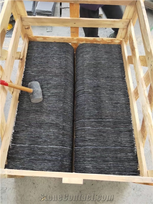 Black Slate U Shape Roofing Tiles-Slate Stone Roof Tiles