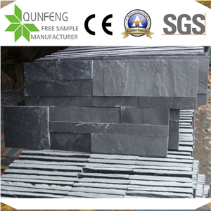 18X35CM China Black Stone Panel Culture Slate Wall Cladding